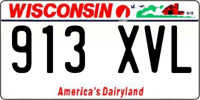 WI license plate 913XVL
