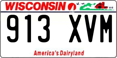 WI license plate 913XVM