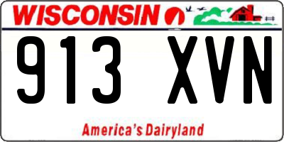 WI license plate 913XVN