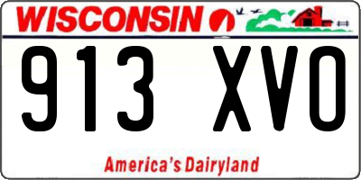 WI license plate 913XVO