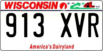 WI license plate 913XVR
