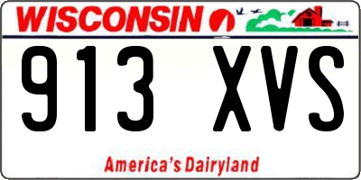 WI license plate 913XVS