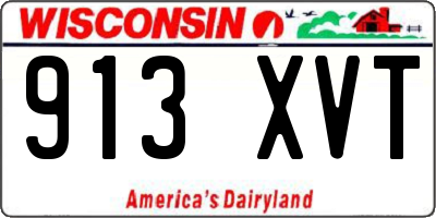 WI license plate 913XVT