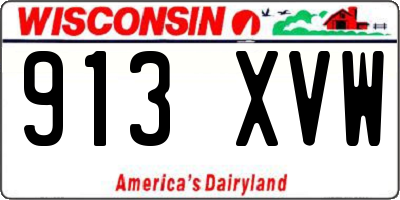 WI license plate 913XVW