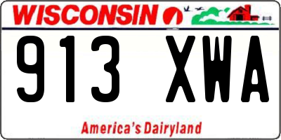 WI license plate 913XWA