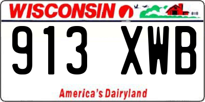 WI license plate 913XWB