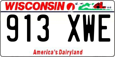 WI license plate 913XWE