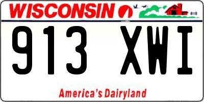 WI license plate 913XWI