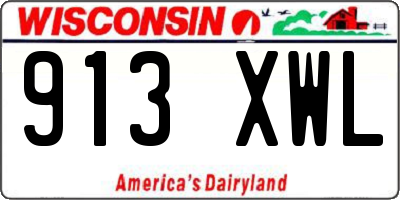 WI license plate 913XWL