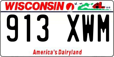 WI license plate 913XWM