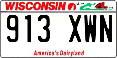 WI license plate 913XWN