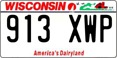 WI license plate 913XWP
