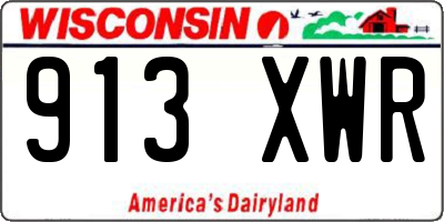 WI license plate 913XWR