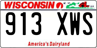 WI license plate 913XWS