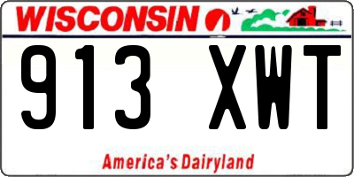 WI license plate 913XWT