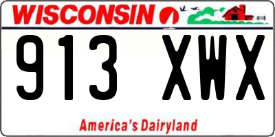 WI license plate 913XWX