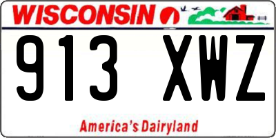 WI license plate 913XWZ