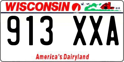 WI license plate 913XXA