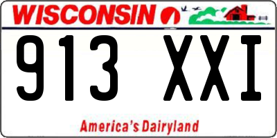 WI license plate 913XXI
