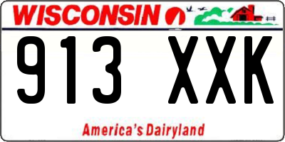 WI license plate 913XXK