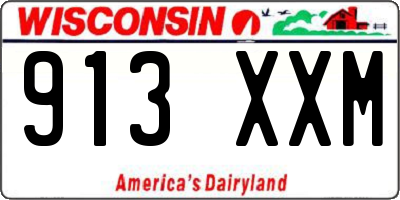 WI license plate 913XXM