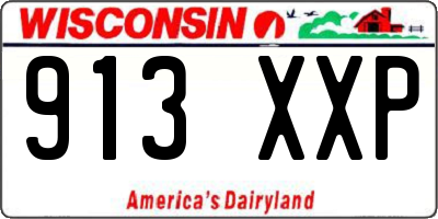 WI license plate 913XXP