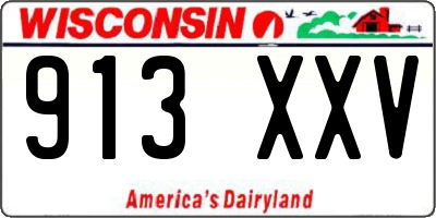 WI license plate 913XXV