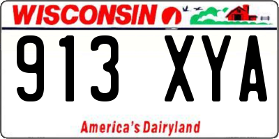 WI license plate 913XYA