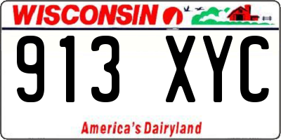 WI license plate 913XYC