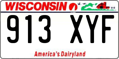 WI license plate 913XYF