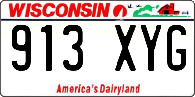 WI license plate 913XYG
