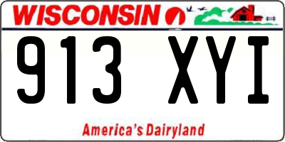 WI license plate 913XYI