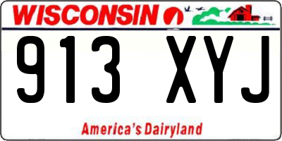 WI license plate 913XYJ