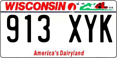 WI license plate 913XYK