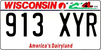 WI license plate 913XYR