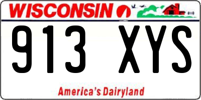 WI license plate 913XYS