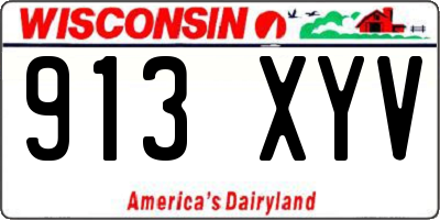 WI license plate 913XYV
