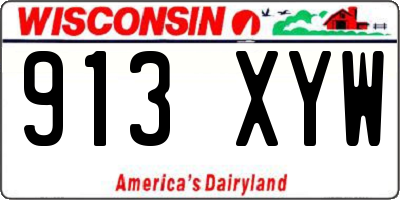 WI license plate 913XYW