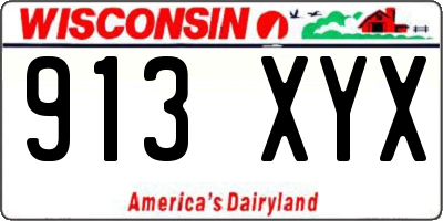 WI license plate 913XYX