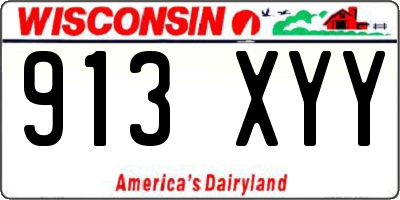 WI license plate 913XYY