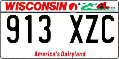 WI license plate 913XZC