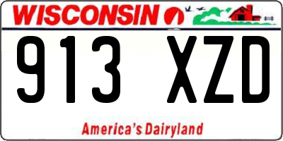 WI license plate 913XZD