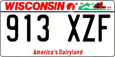 WI license plate 913XZF