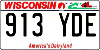 WI license plate 913YDE