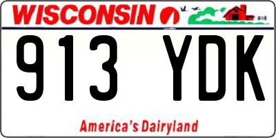 WI license plate 913YDK
