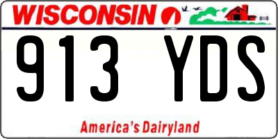 WI license plate 913YDS