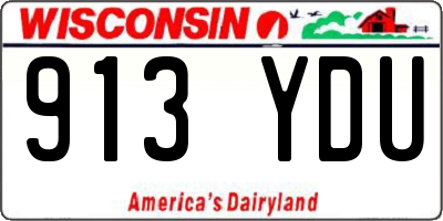 WI license plate 913YDU