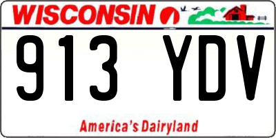 WI license plate 913YDV