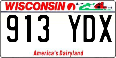 WI license plate 913YDX