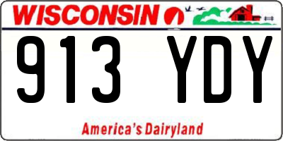 WI license plate 913YDY